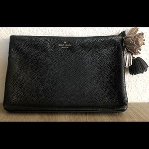 Black leather Kate Spade Clutch